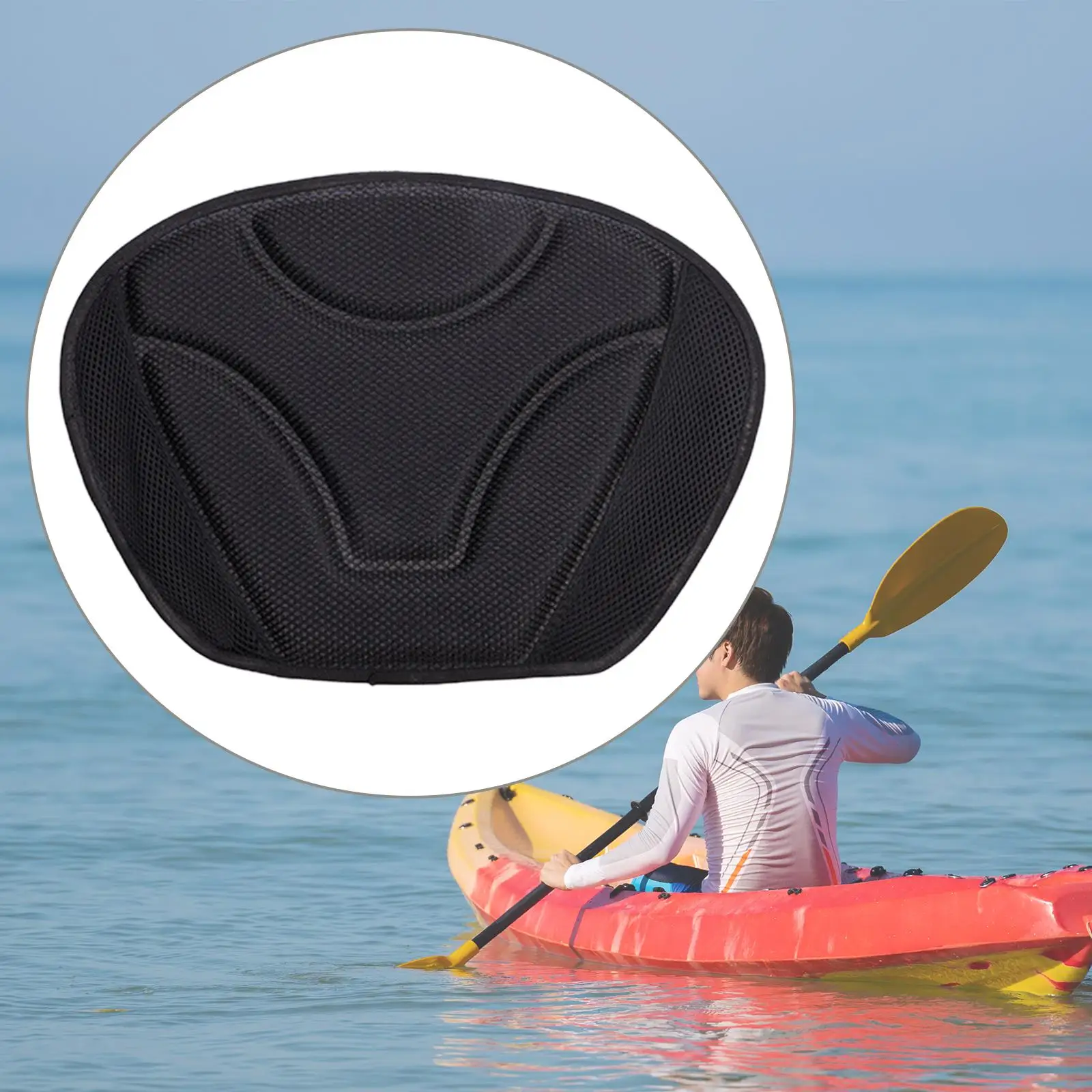 Kayak Back Cushion Soft Comfortable Single Person Thick Lightweight Padded Kayak Back Pad for Kayak Canoe Rafting Drifting Boat