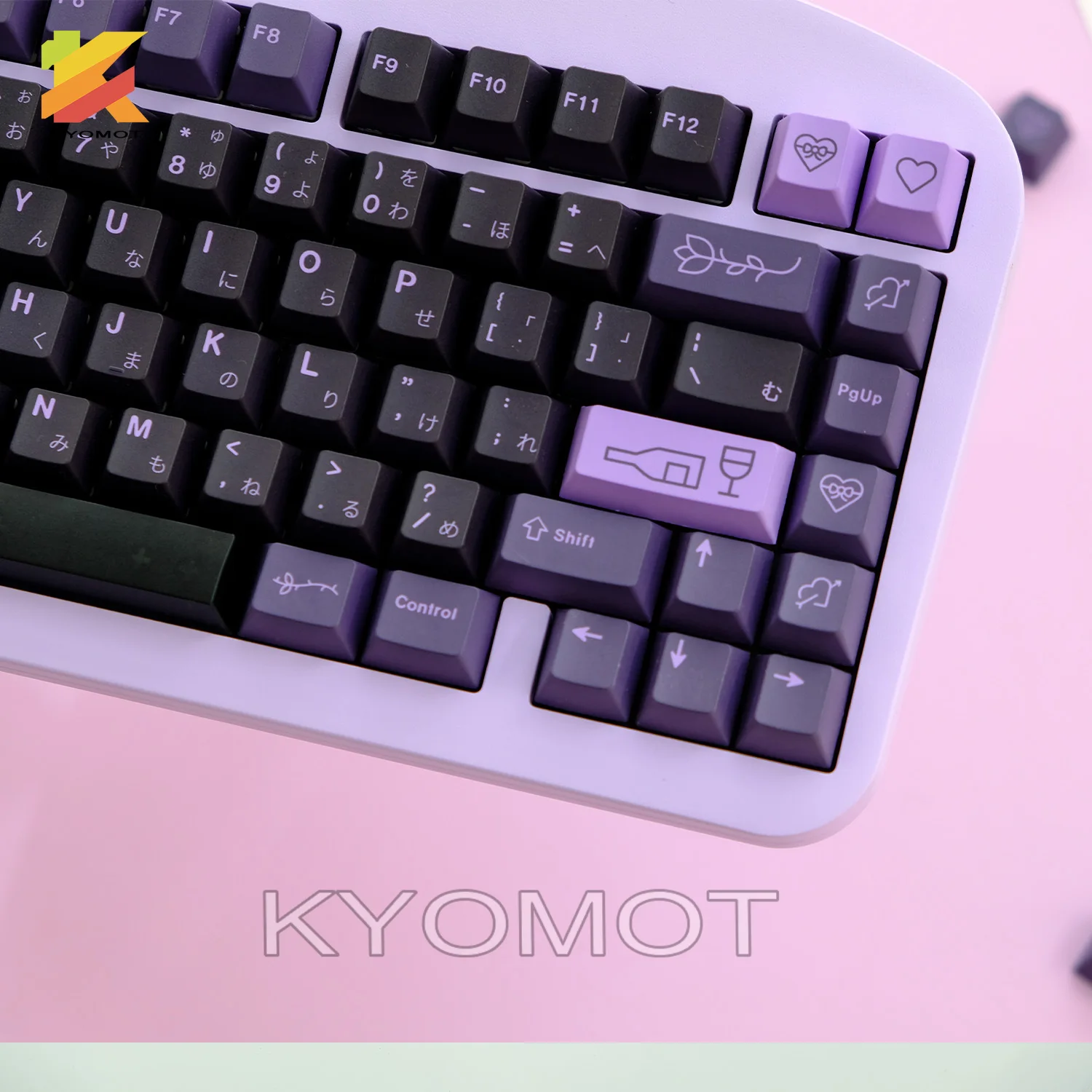 KYOMOT 129 Keys GMK First Love Keycap Set Cherry Profile PBT Anime Keycaps for Cherry MX Switch Layout DIY Mechanical Keyboard