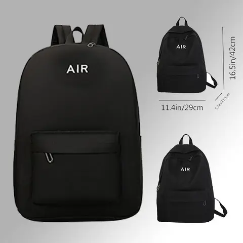 The neutral color schoolbag for men and women features a simple design suitable for school and travel use.