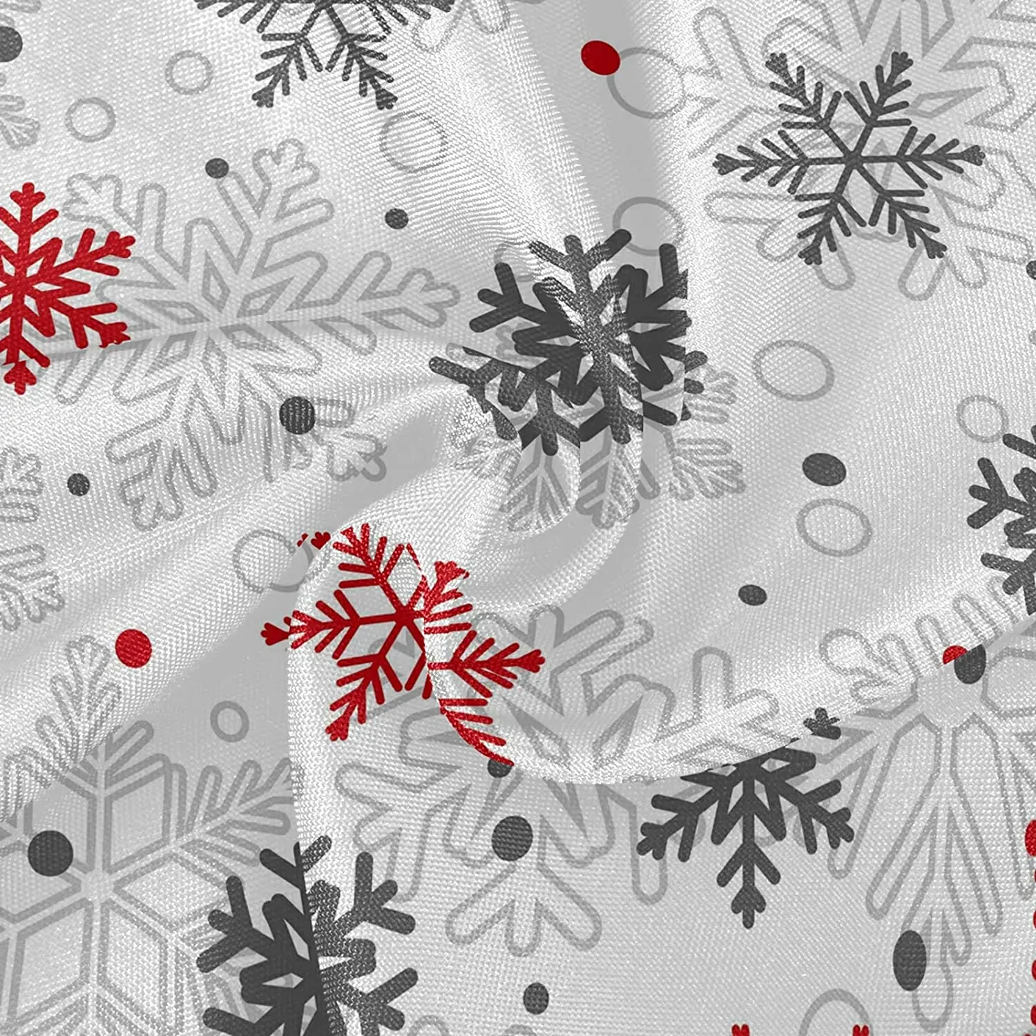 Christmas Snowflakes Round Tablecloth 60 Inch Polyester Table Cloth Decorative Table Cover for Christmas Wedding Party Banquet