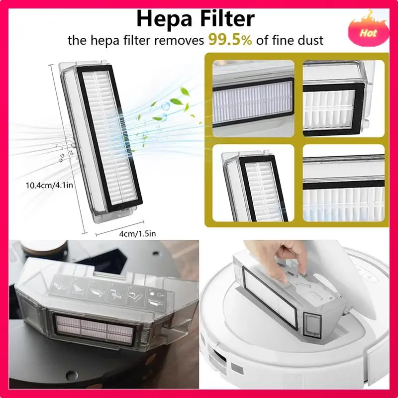 Ad-para dreame bot l30 ultra/l20 ultra/x20 pro/x20 pro plus parte-principal escova lateral mop pano saco de pó filtros caber acessórios