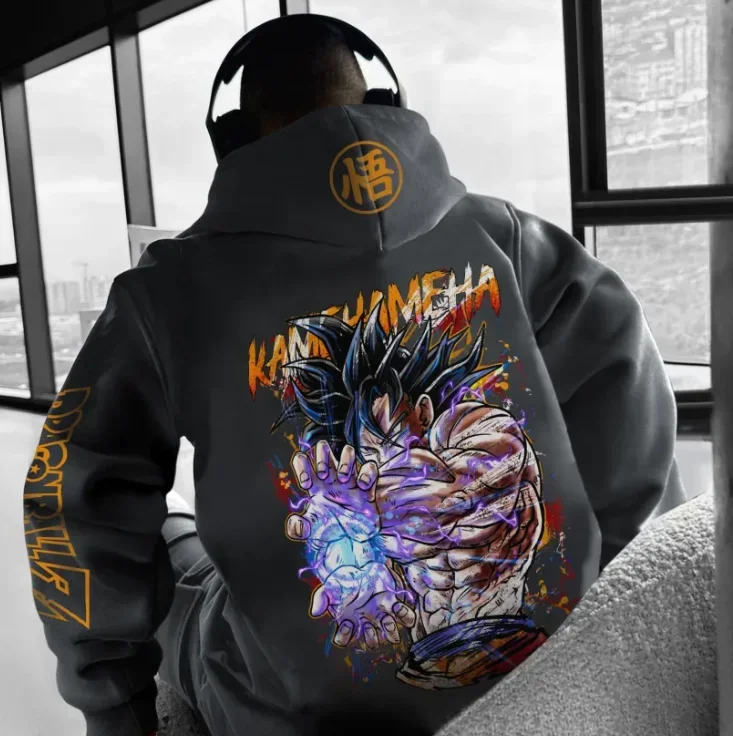 

Official Dragon Ball anime character printed fleece loose and comfortable hoodie for both men and women