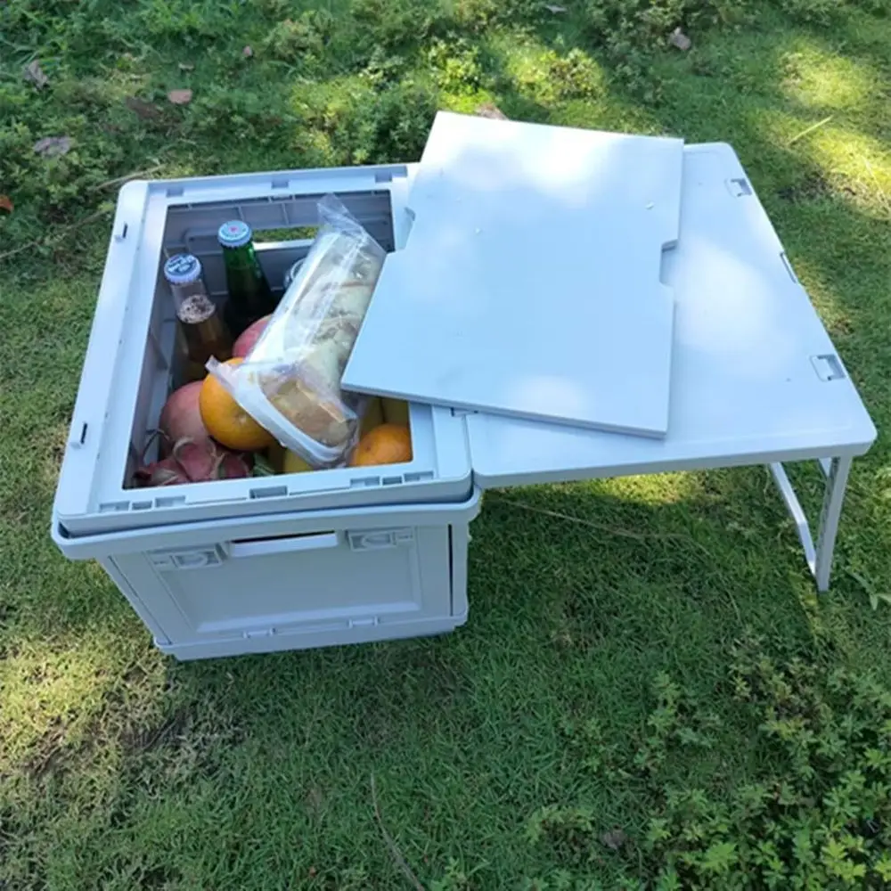 

Многофункциональный складной ящик для хранения и стол | Портативный органайзер для дома, улицы и рынков | Прочный материал из ABS+PP |