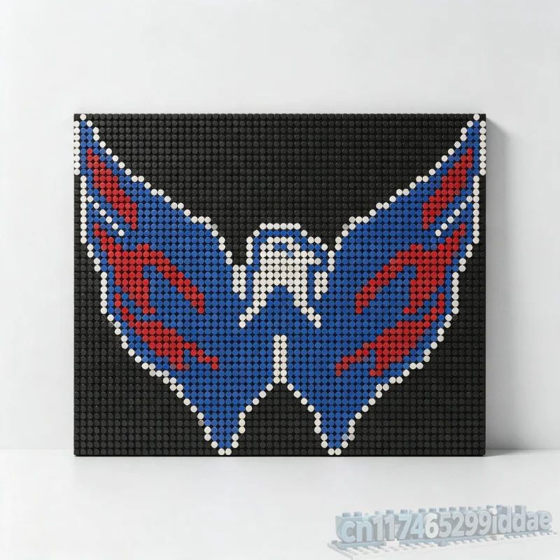 3135PCS Ice Hockey Team Logo Capitals MOC Custom Puzzle Mosaic Art Model DIY Assembly Education Building Blocks Display Toy Gift