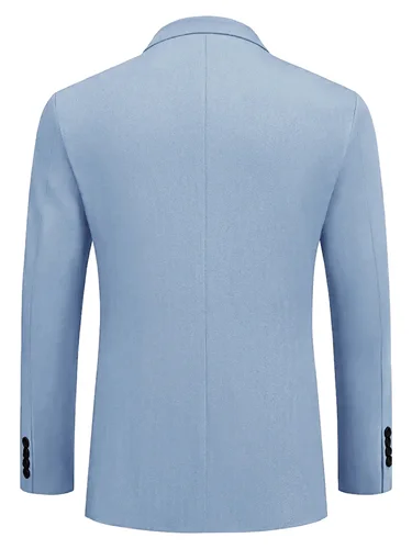 Imagen 2 del producto Chaqueta de traje casual de dos botones de color sólido para hombre