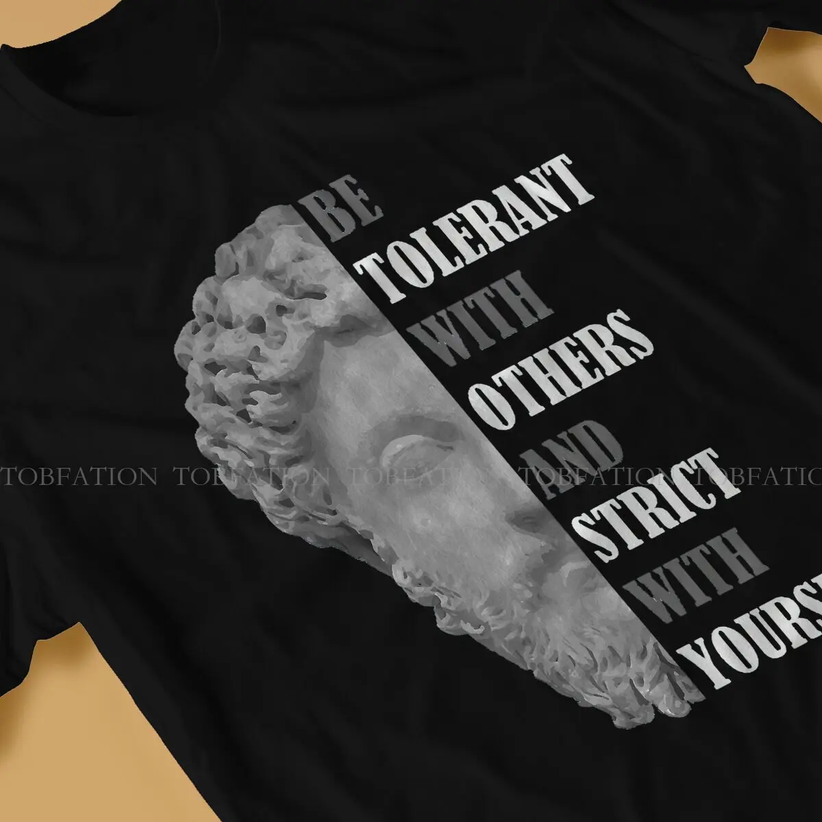 Stoicism Quote Stoic Philosophy Round Collar TShirt Seneca The Artist Pure Cotton Classic T Shirt Men Tops Fashion