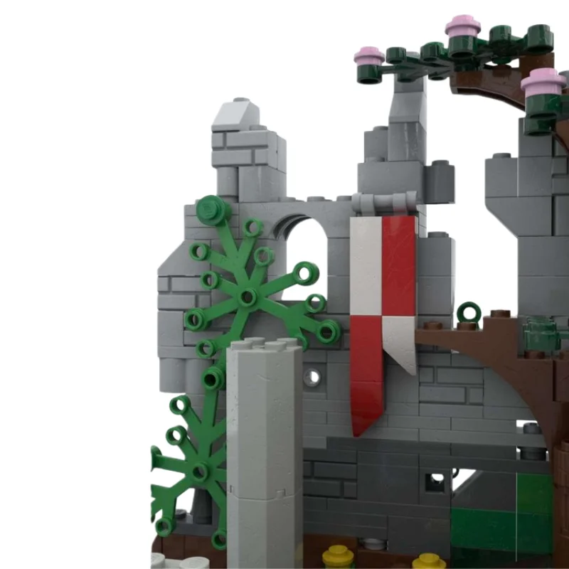 Model zamku architektonicznego w skali MOC. Małe klocki konstrukcyjne, 312 elementów. Odpowiedni dla wszystkich entuzjastów.