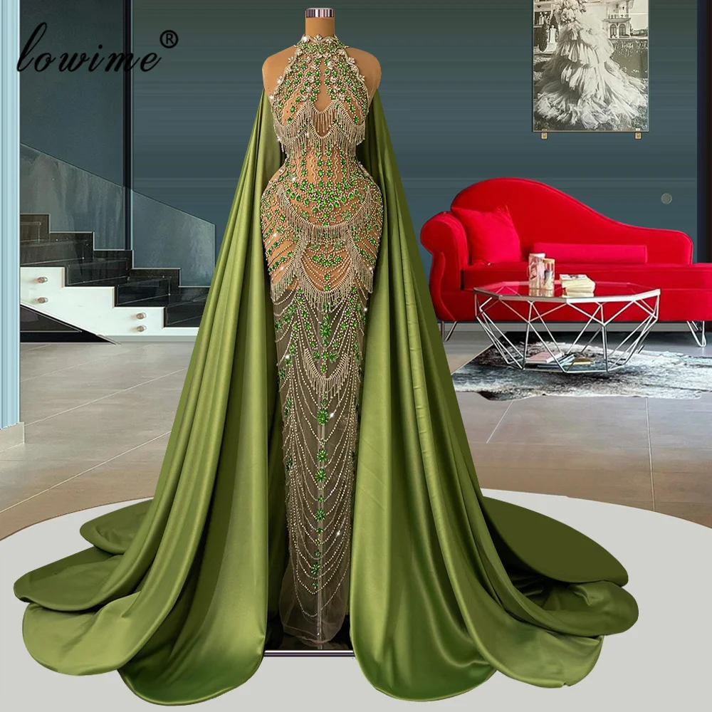 

Heavy Handmade Sewing Evening Dresses Luxury Crystals Celebrity Dresses Mermaid Robes De Soirée Special Occasion Dresses