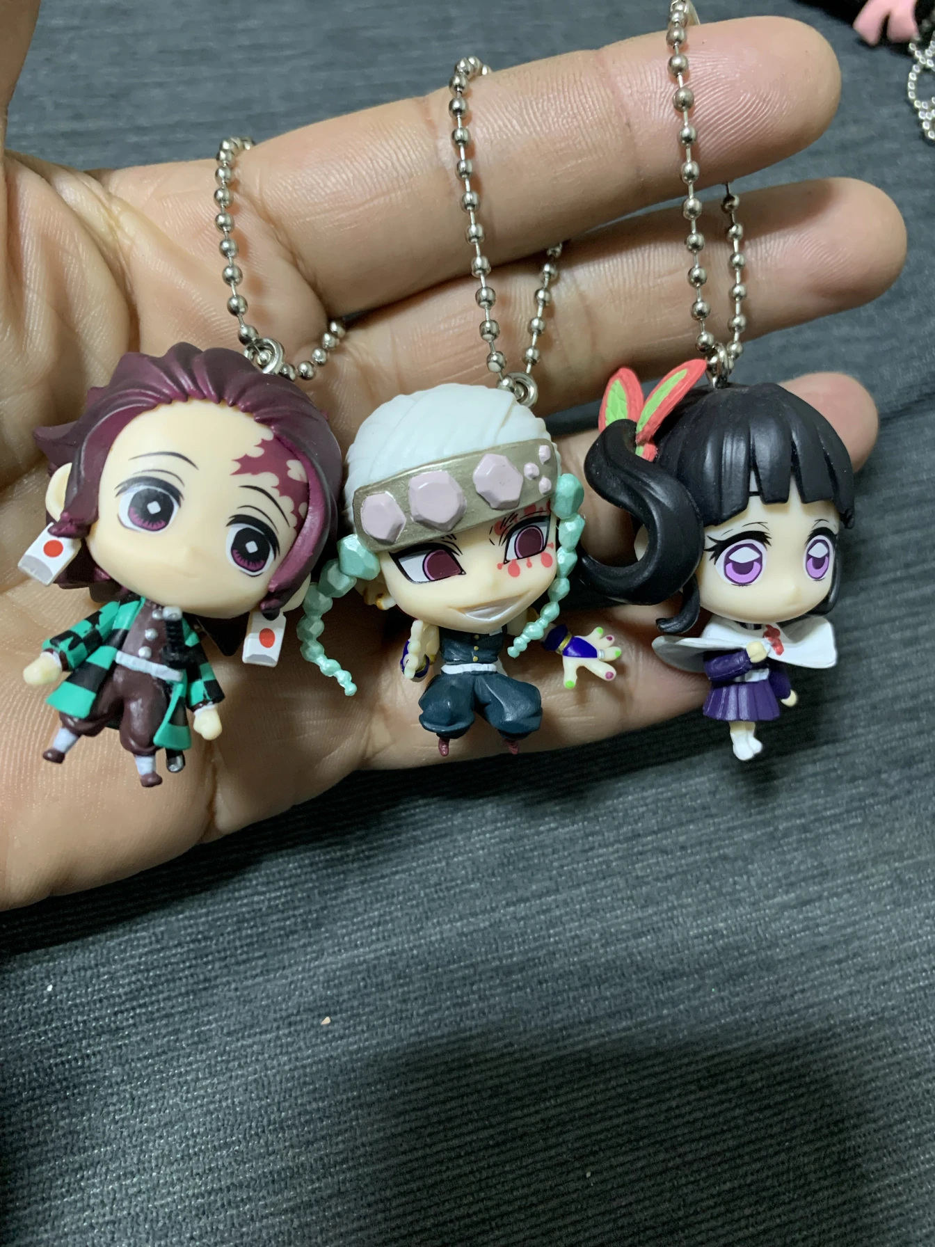 

Demon Slayer Keychain Vol.3 - Tanjiro Kamado, Giyu Tomioka, Tokito Muichiro Backpack Charm, Anime Figure Pull Tag Accessory