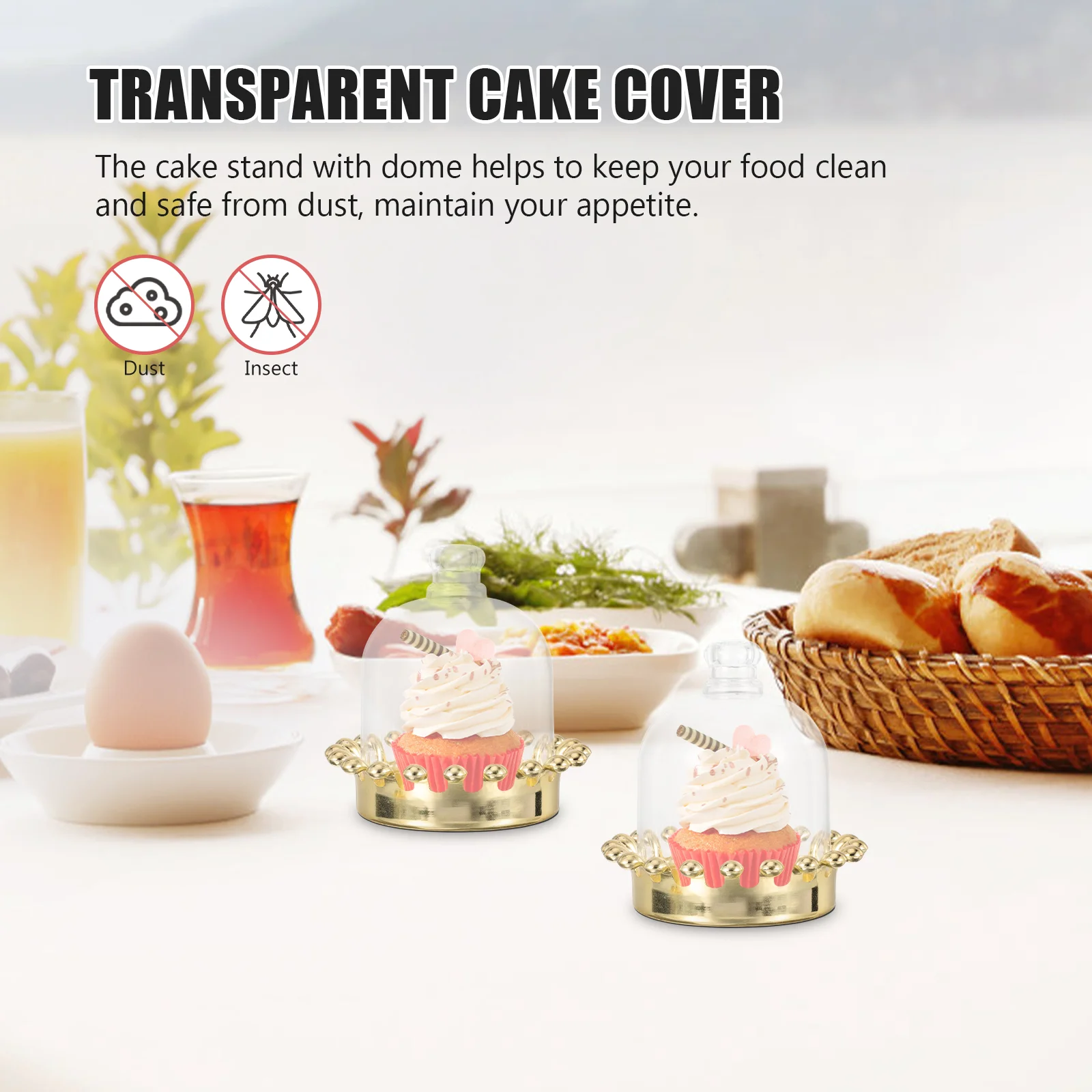 12 Pcs Candy Box Chocolate Cake Mini Stand with Dome Round Holder Plastic Domes for Crafts Cover