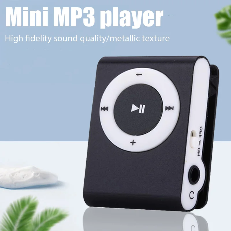 مشغل MP3 صغير وسائط الموسيقى مشبك صغير يدعم بطاقة TF تصميم أنيق عصري محمول صغير USB مشغل MP3 وكمان ملون