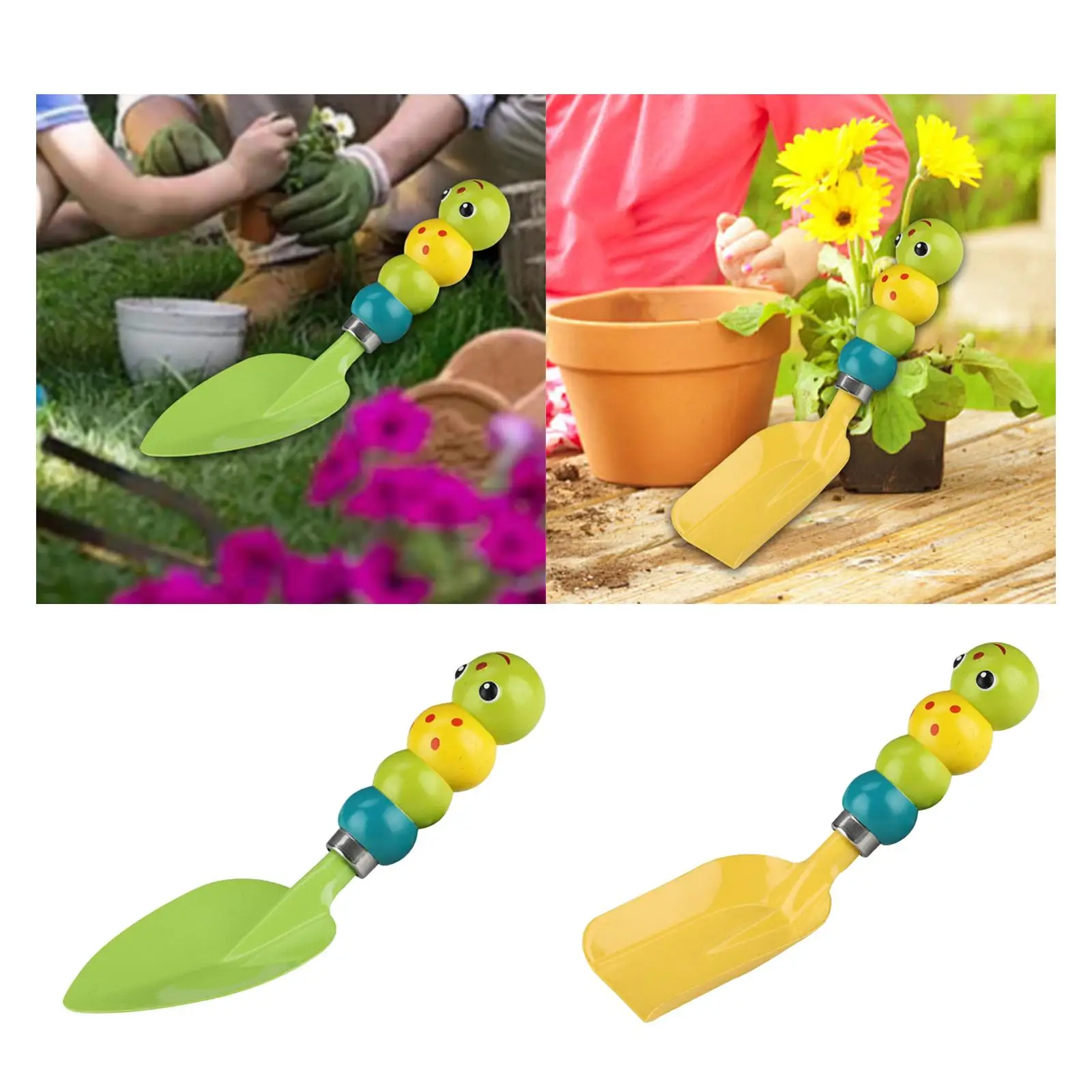 

Kids Garden Shovel Caterpillar Shaped Handle for Digging Planting Flowers