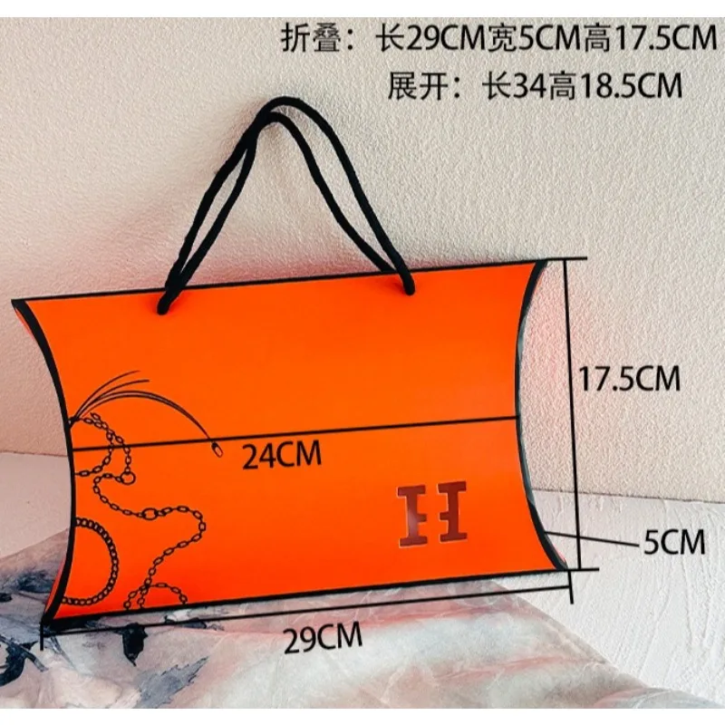 silk scarf tote bag, simple and fashionable gift packaging, home gift storage belt view 6