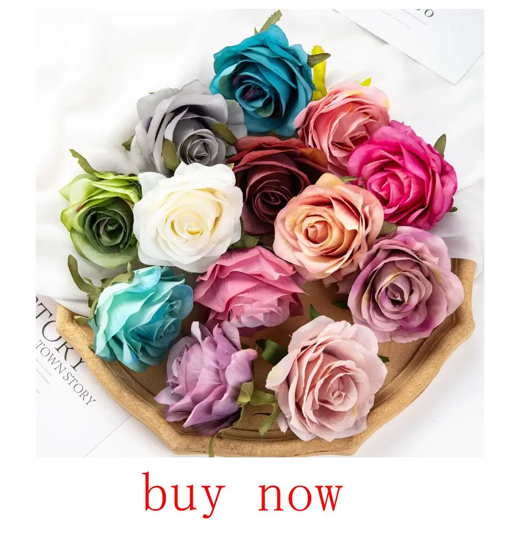 50/100PCS Künstliche Blumen Seide Rosen Tee Knospe Outdoor Garten Hochzeit Braut Hause Vasen Tisch Dekoration Festival Diy geschenke Box – Detail 4