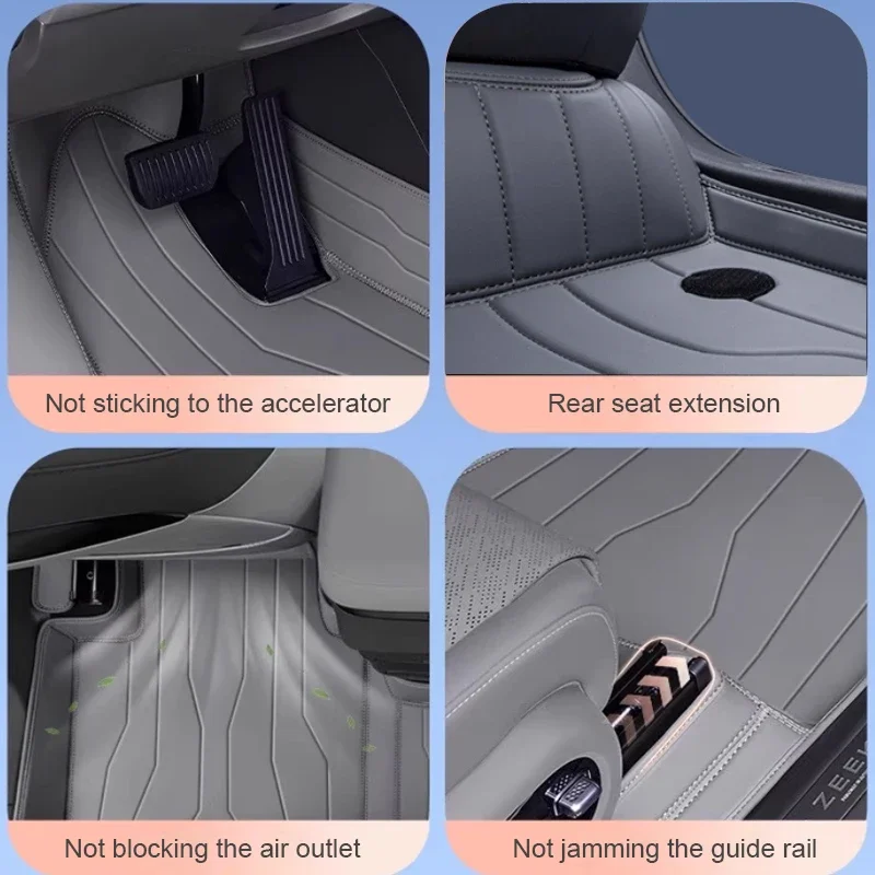 ل ZEEKR 001 2023-الحاضر مخصص نابا الجلود سيارة القدم حماية حصيرة السيارات المضادة للانزلاق الفاخرة مقاوم للماء وسادة أرضية ملحق #5