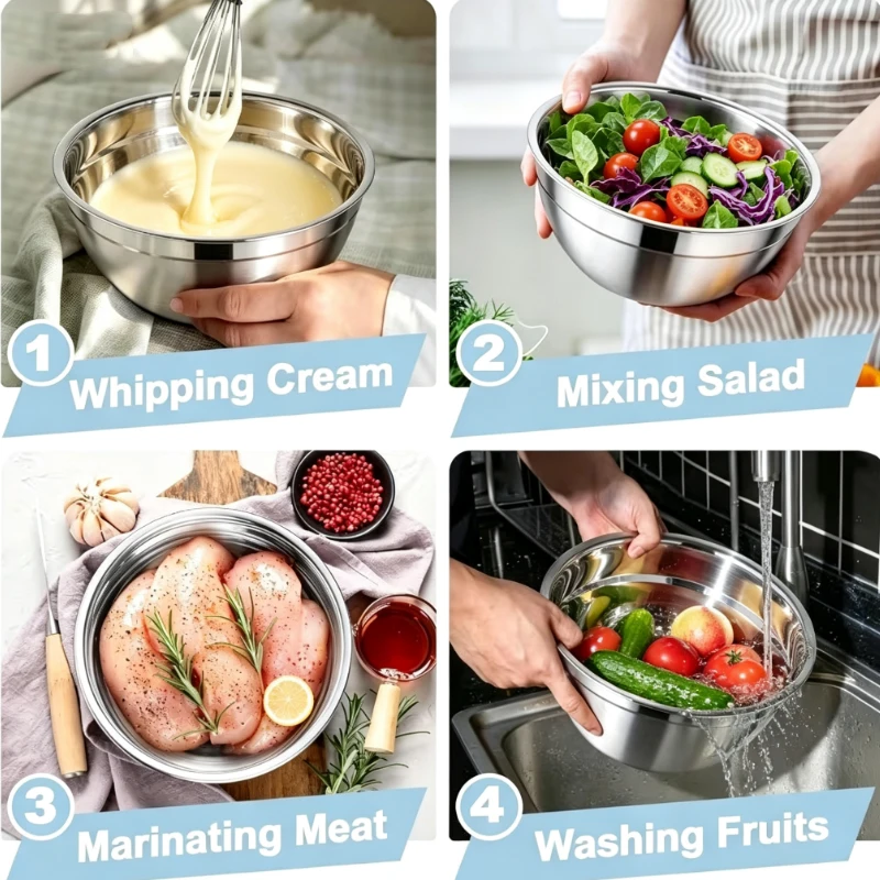 5 buah mangkuk adonan berbahan - Food Storage Bowls ulasan dan harga