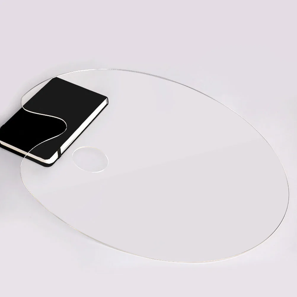 

1Pc Acrylic Transparent Painting Palette Durable Color Mixing Tray Easy Carry Storage Space Saving Oval Sketching