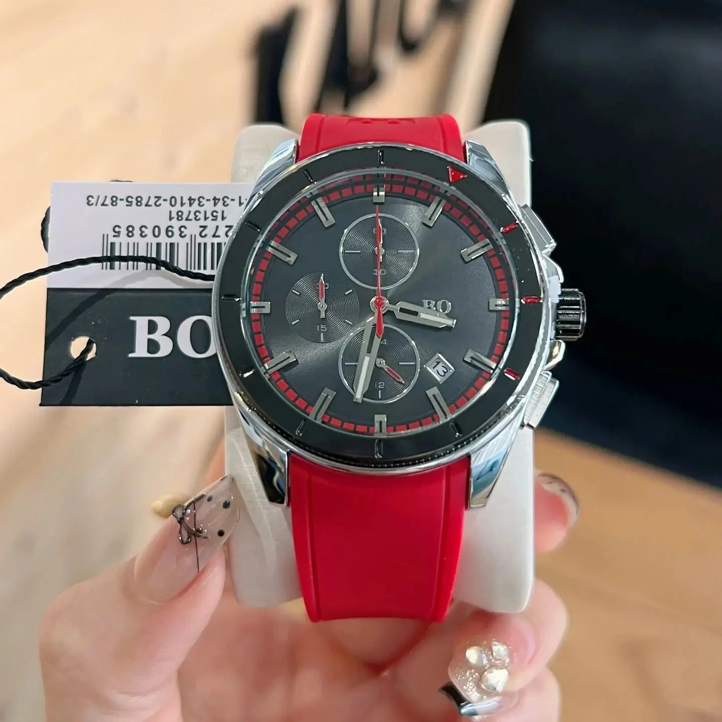 Newest Brand Women Men Quartz Watch Popular Red Rubber Sport Strap Luxury Retro Business Classic 40MM For Unisex BO Watch No Box