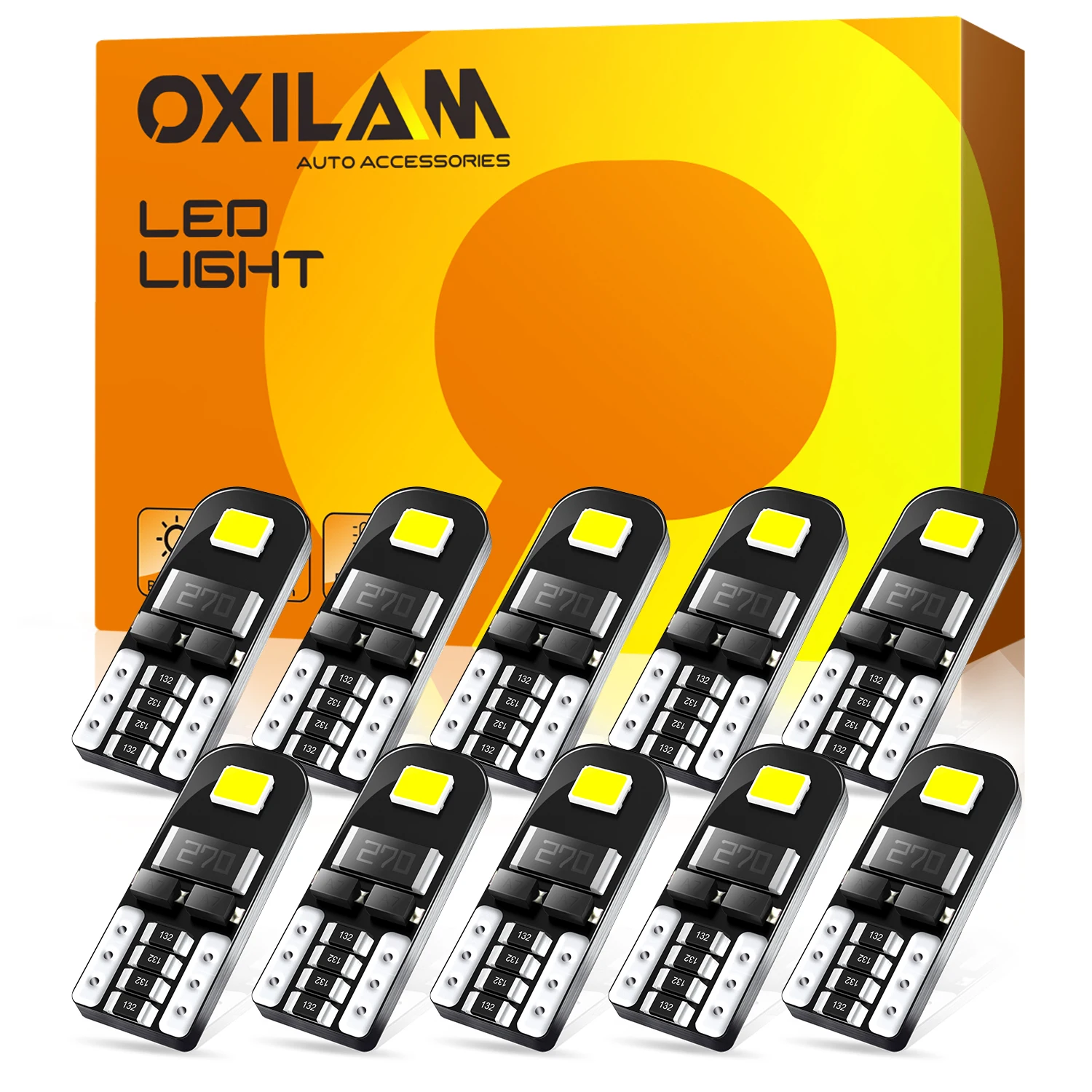 OXILAM 10Pcs T10 LED W5W LED Bulb Car Interior Lights For Volkswagen VW Polo Passat b5 b6 CC Golf 4 5 6 7 Jetta mk6 tiguan