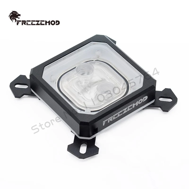 Bloco de água para cpu de computador FREEZEMOD 5V ARGB SYNC, efeito de luz de difusão Aurora, capa PMMA + estrutura de alumínio INTEL-PK5E / AMD-PK5E