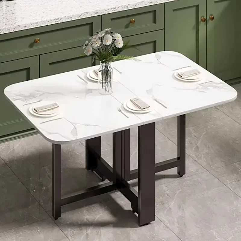 

Folding Dining Table Set 6 Chairs Luxury Italian Modern Extendable Dining Table Nordic Simple Mesa De Comedor Kitchen Furniture