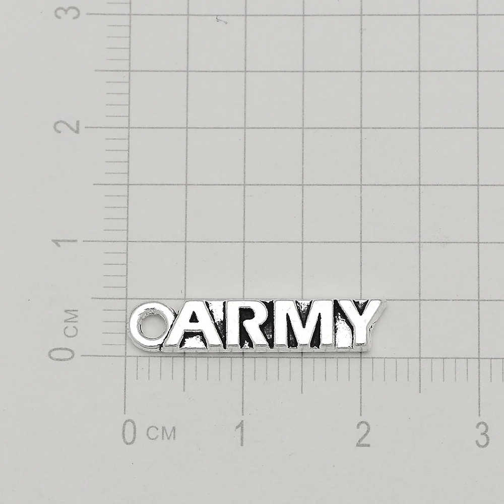20 teile/los-4x22mm Vintage Armee Charms Anhänger Für Diy Schmuck, Die Entdeckungen Liefert Zubehör Handgemachte Handwerk – Detail 3