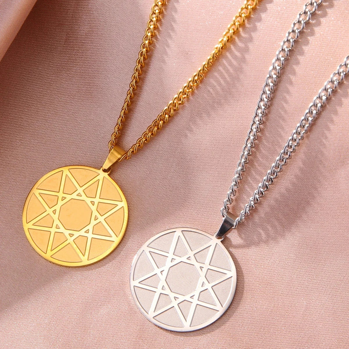 LIKGREAT Octagram Star Necklace Eight Pointed Star Strength Women Amulet Stainless Steel Geometry Jewelry Valentine's Day Gift