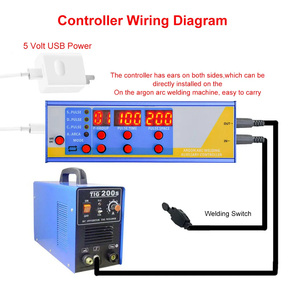 TIG-lassen Gemodificeerde koudlasmachinecontroller Argonbooglassen Pulscontroller Extra lasapparaat 4 lasmodi