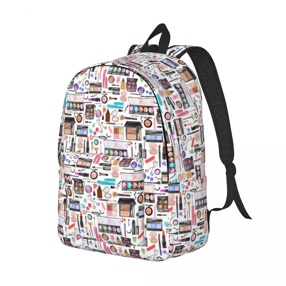 Durable Canvas Day Backpack Watercolor Makeup Artist Pattern Functional and Fashionable Backpack for Teens, Adults, and Students