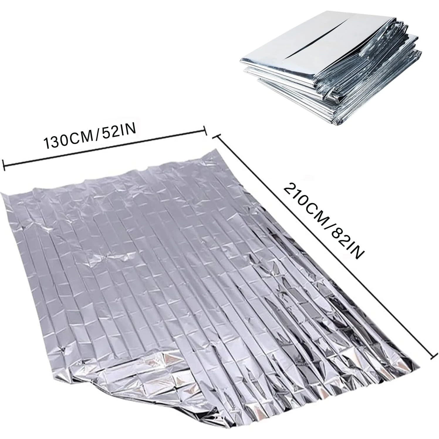 Emergency And Survival Foil Thermal Space Blanket Camping Blankets Perfect for Outdoors Hiking Marathons