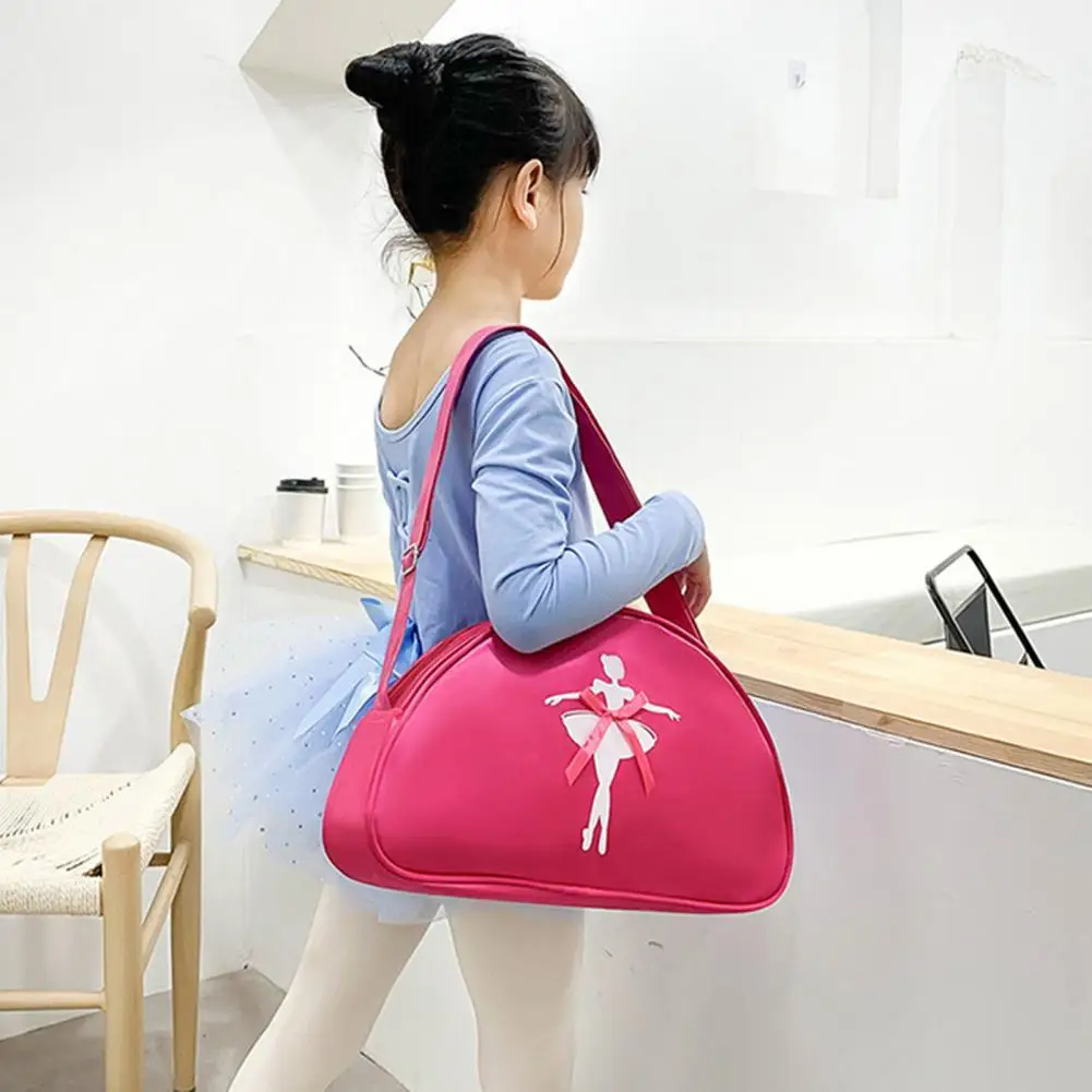 Ballet Dance Backpack Ruffle Lace Dress Dance Shoulder Handbag with Adjustable Strap Waterproof Small Duffle Bag Gym Bag