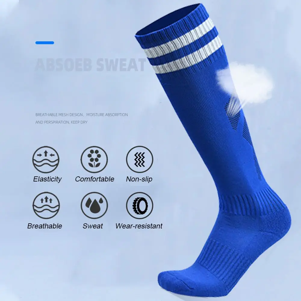 New Football Sports Socks Long Knee Cotton Spandex Kids Legging Stockings Soccer Baseball Ankle Adults Children Socks Hot Sale