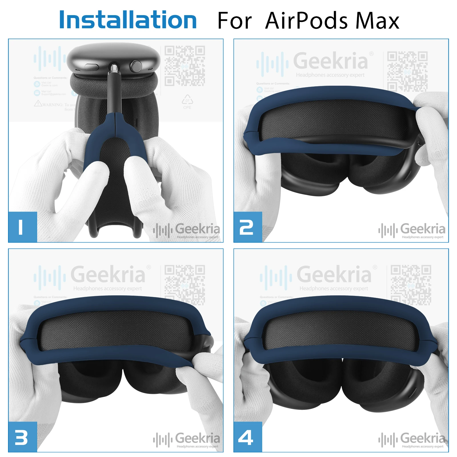 Geekria funda de silicona para diadema, Compatible con AirPods Max, Protector de diadema para auriculares
