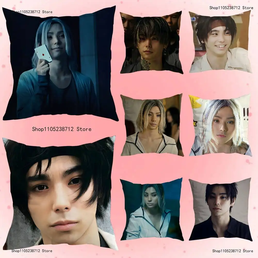 

N-Nijiro M-Murakami Chisiya Pillow Covers Cartoon Sofa Decorative Home Double-sided Printing Short Plush Cute Cushion Cover