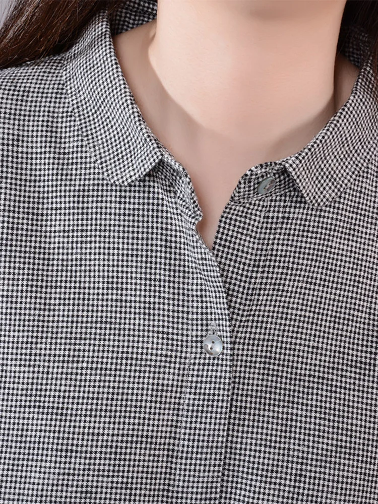 Vestido Camisero de Lino y Alg - Korean Style A Line Shirt Dress reseña y precio