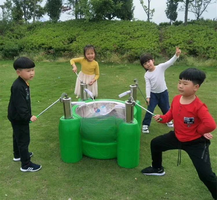 Kindergarten water toy table, children's mutual aid game, four person circulation, pressurized water