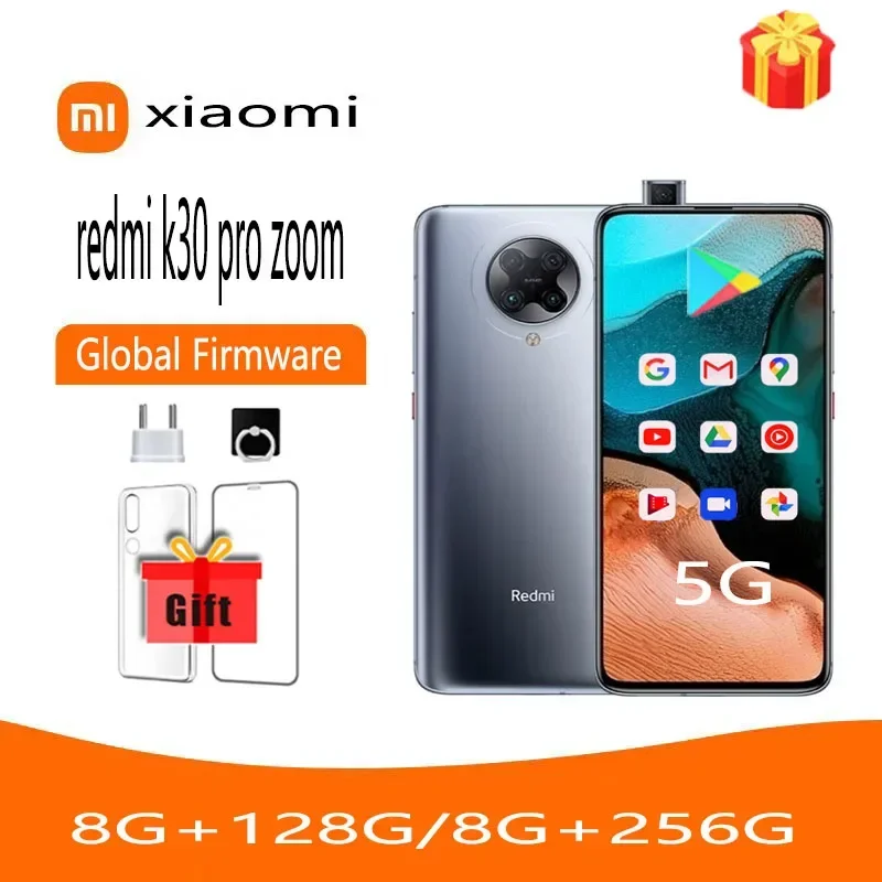 البرامج الثابتة العالمية Xiaomi Redmi K30 Pro Zoom 5G Qualcomm Snapdragon 865 الهاتف الذكي الخليوي كامل netcom هاتف أندرويد مستعمل