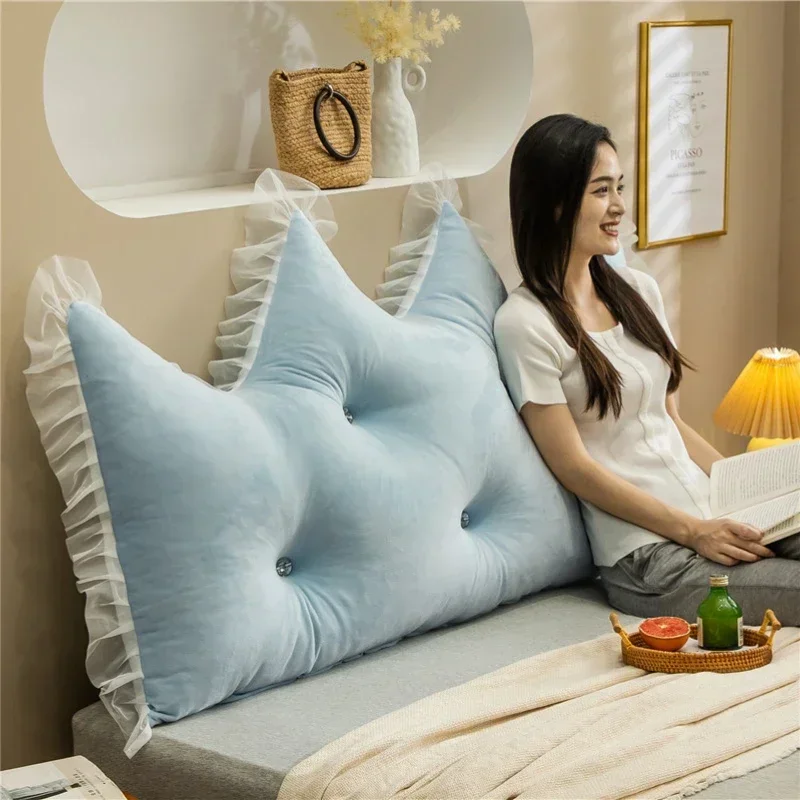 1PC Tatami Reading Pillow Headboard Elvet Bed Back Headboard Backrest Pillow Bedroom Soft Girl Bedroom Cushion Decor Cute Pillow