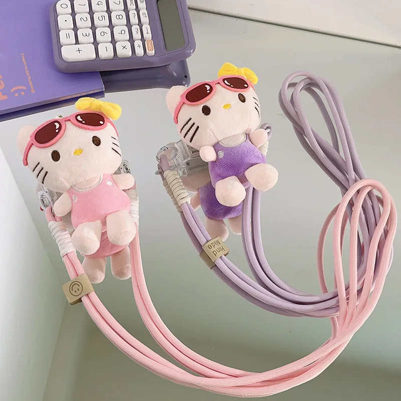 Cute cartoon Hello Kitty lanyard figurine mobile phone back clip pendant diagonal cross shoulder strap Mobile phone lanyard