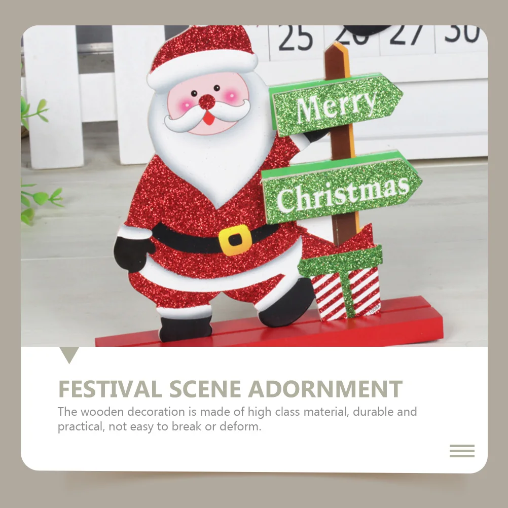 

2pcs Creative Christmas Decorations Adorable Wooden Ornament Wood Craft Desktop Festive Party Gift Xmas Decoration