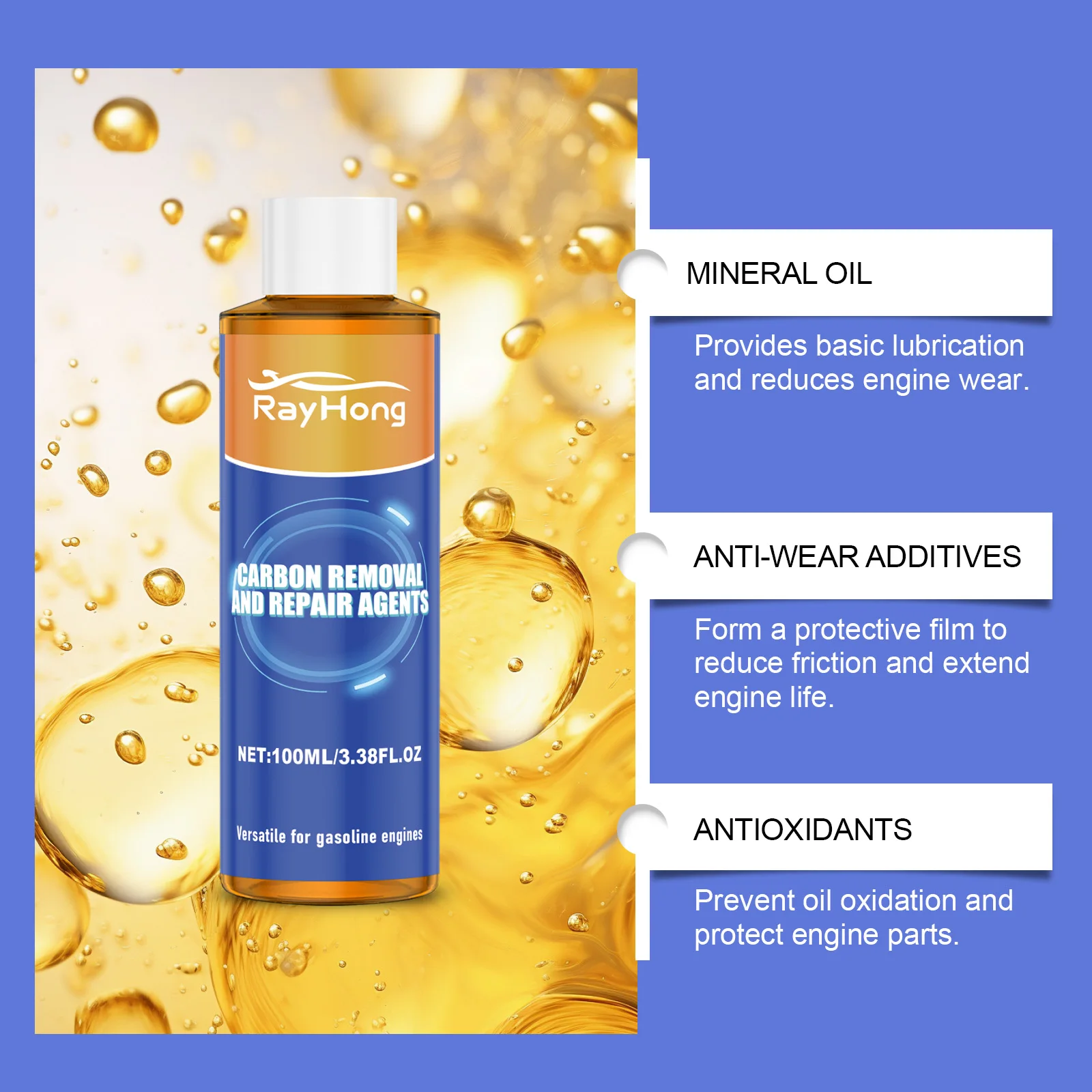 وكلاء إصلاح إزالة الكربون لمحرك السيارة، منظف قوي، أسطوانة حماية لإزالة الكربون، سائل العناية بالإصلاح وتقليل الضوضاء