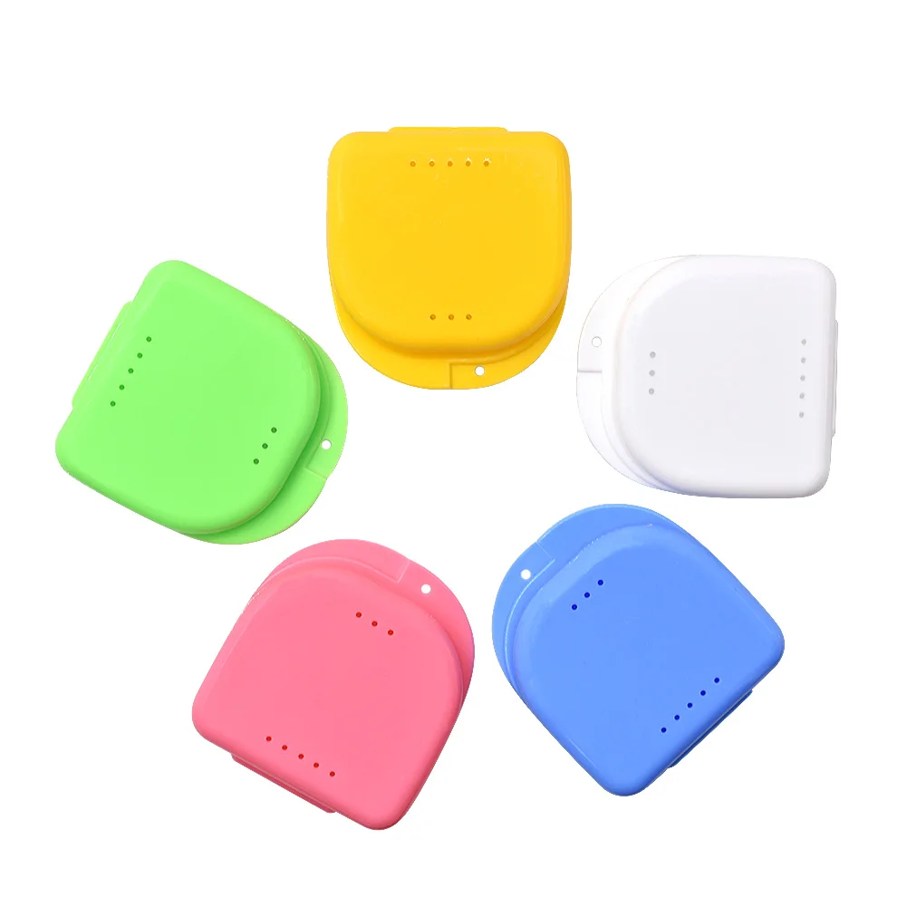 1pcs Denture Tray Box Dental Orthodontic Retainer Box Case Plastic Teeth Container Denture Box False Teeth Protective Case Denti