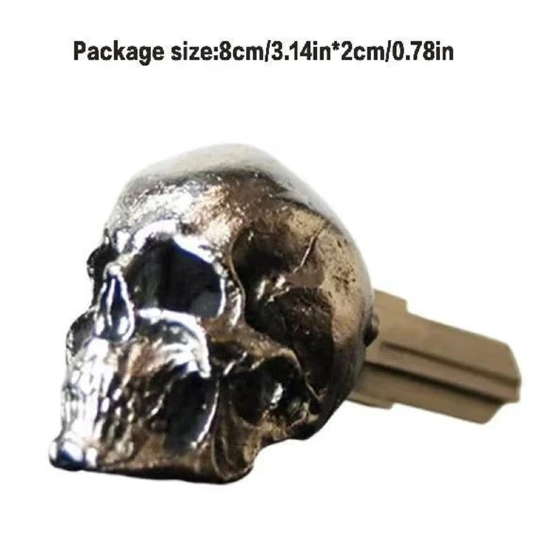 Metall-Totenkopf-Schlüsselzubehör Universelle Modifizierte Schlüsselabdeckung für Motorräder für die meisten Schlüssel – Detail 3