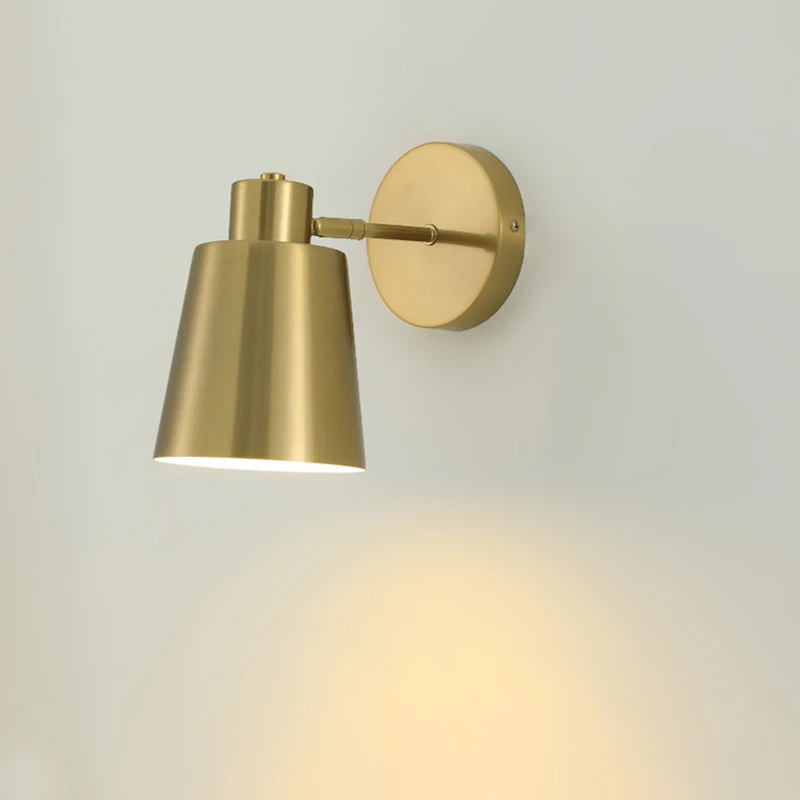 Vintage Adjustable Wall Mounted Sconce Bedside Lamp for Bedroom Study Decoration Led Interior Wall Lighting Fixtures Black Brass