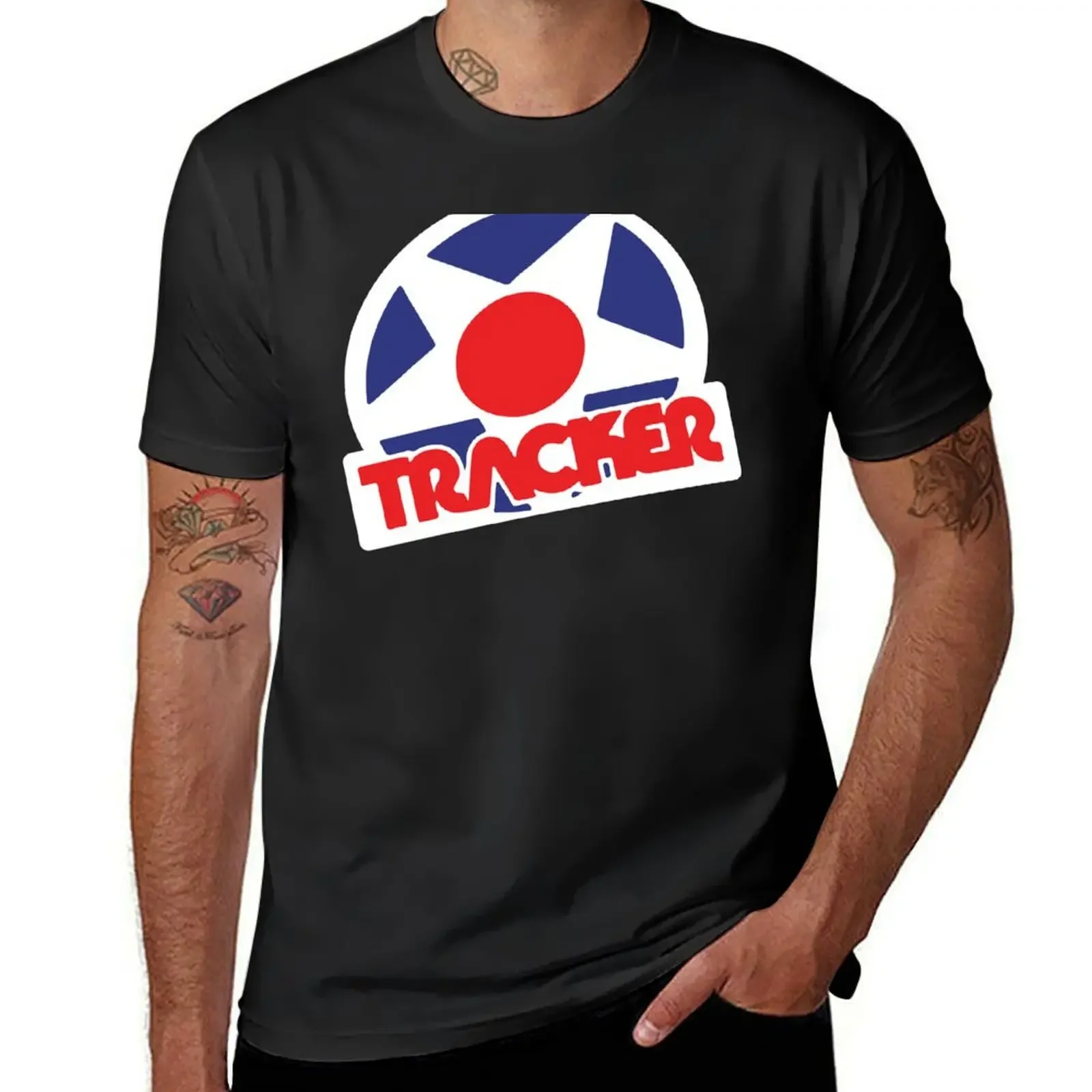 

Tracker Trucks Vintage logo T-Shirt graphic shirts customs design your own summer top summer tops black t-shirts for men