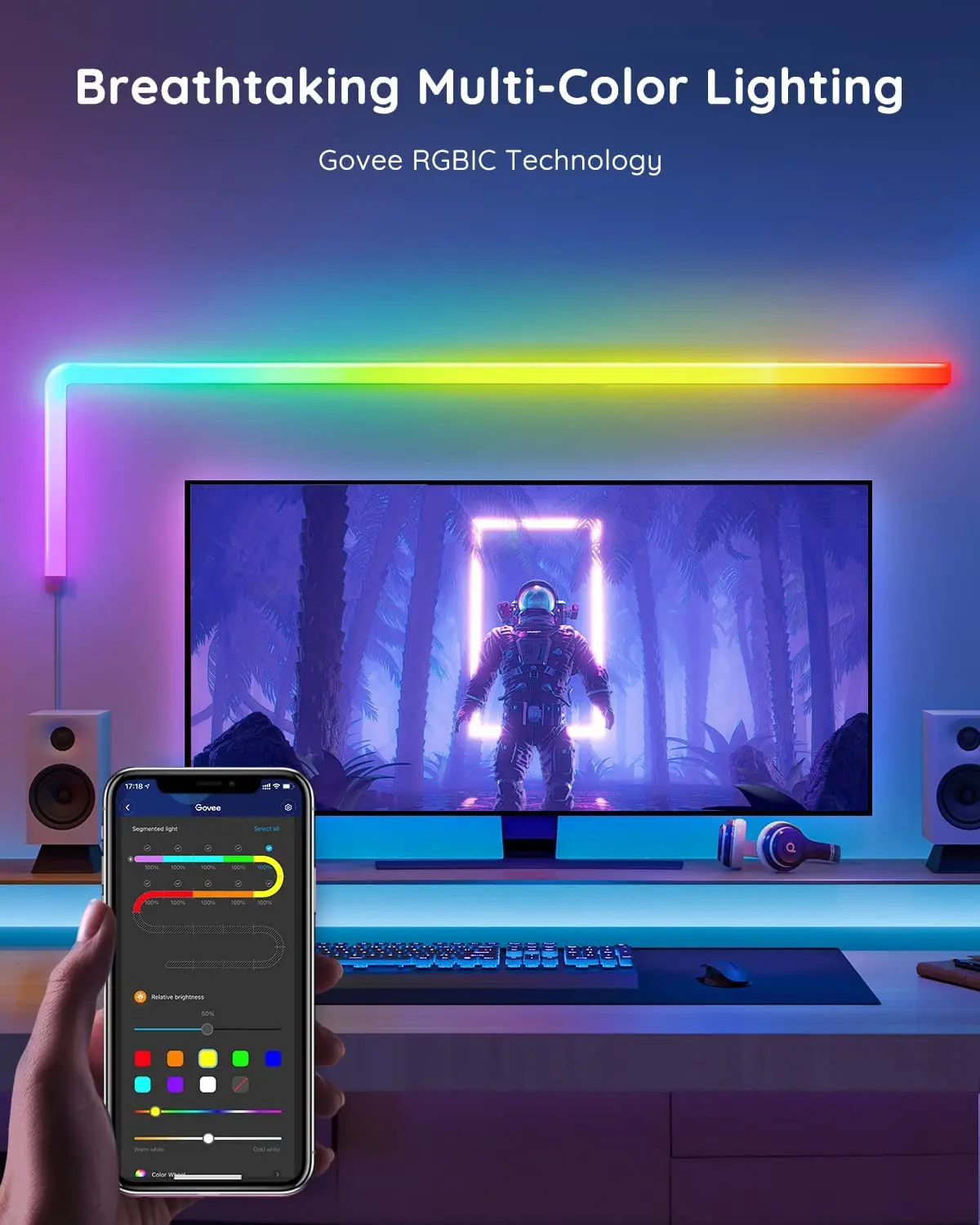 Dynamic Light Effects Wifi Multicolored Music Sync Home Decor Led Light Bar Streaming Lively Gaming Glide Smart Wall Strip Night