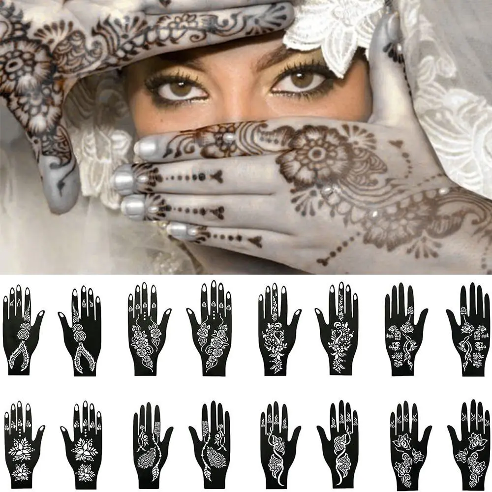 

Cool Wedding Tool Hand Foot Temporary Tattoo Body Art Sticker Henna Stencil Tattoo Stencil Template