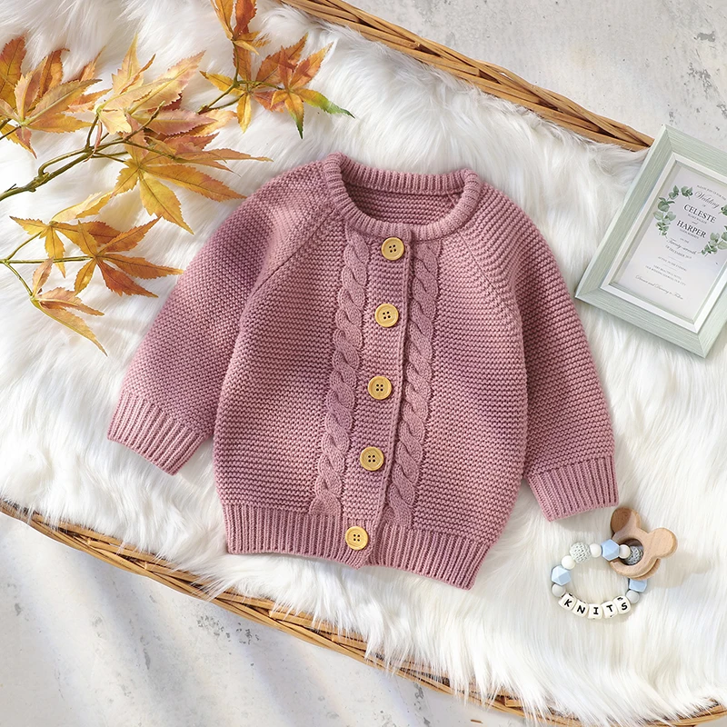 Newborn Baby Clothes Set Knitted Toddler Girl Kid Top +Romper 2PC Infant Boy Long Sleeve Coat +Sleeveless Jumpsuit Fashion Solid