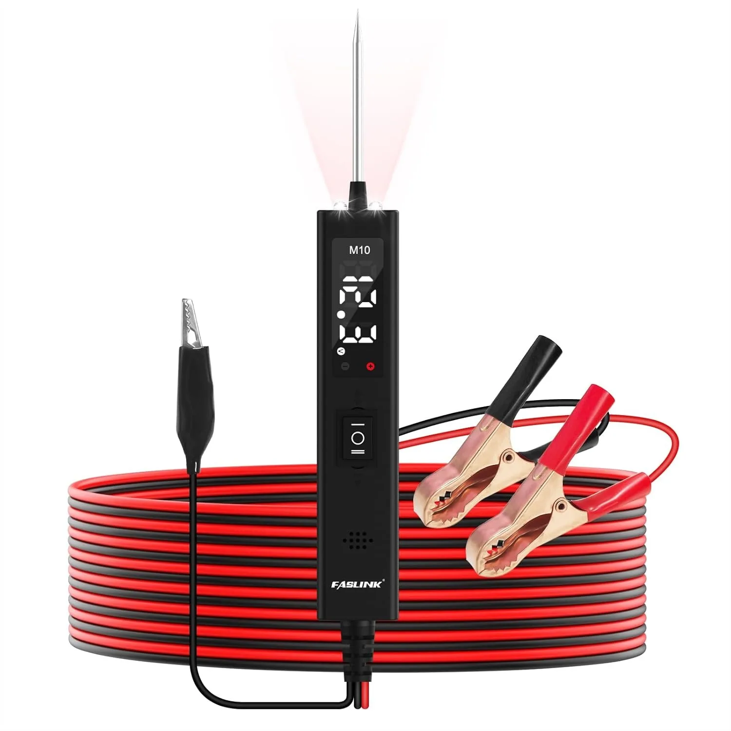 Car Circuit Voltage Tester with LED Light, 12V-24V DC Power Probe for Automotive Diagnostics and Easy Troubleshooting