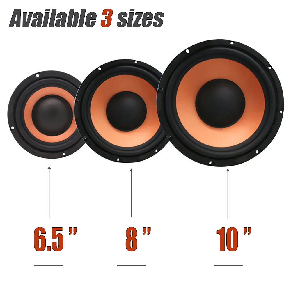 1 Pc 6.5/8/10 Inch Car Bass Woofer Speaker High Powered Subwoofer 350W/600W/850W Max Power 4 Ohm for Car Stereo Refit